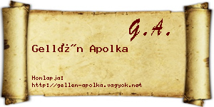 Gellén Apolka névjegykártya